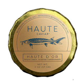 Haute D'Or Osetra Caviar 2 ounce glass jar from Belgium