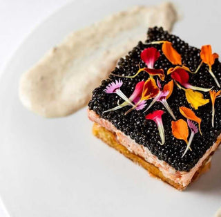 Michelin Chef Salmon and Haute Caviar sandwich 